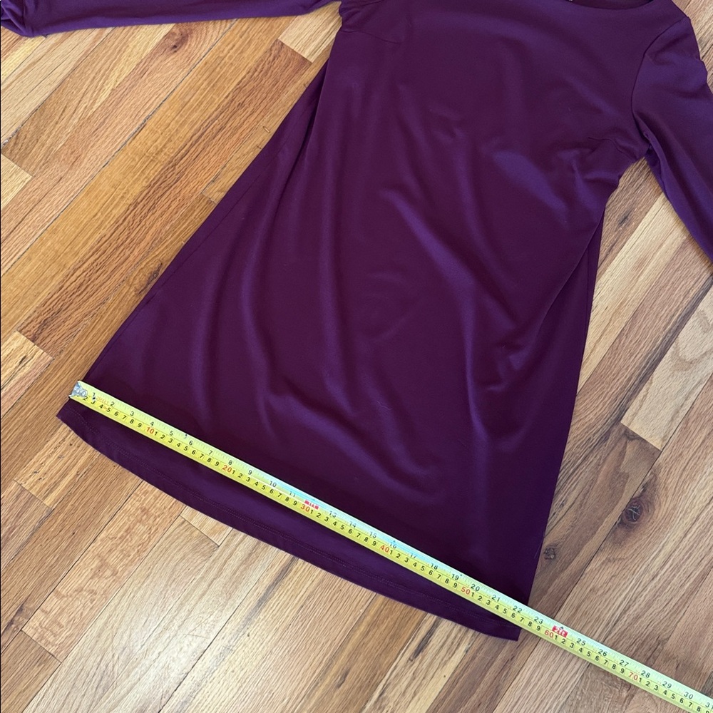 Susana Monaco Deep Burgundy Long Sleeve Dress with ties at cuff large - Picture 12 of 13
